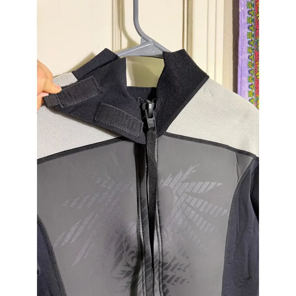 O'Rageous Men's Medium Full Wetsuit Black Gray Long Sleeve Back Zip Surf Dive